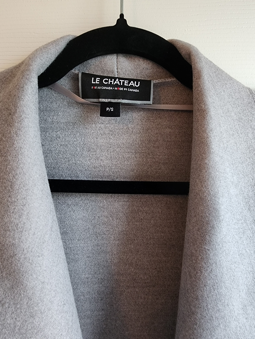 Le Chateau Gray Waterfall Tie-Waist Coat Size SM - Picture 4 of 10